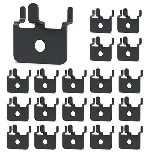 HUHOLE 20PC Black Pegboard Picture Hangers for 1/8 & 1/4 Inch Boards | U Shape Display Hooks with 10 lb Capacity for Pictures, Jewelry, Keys, Lanyards, Arts, Crafts and Retail - color: Black