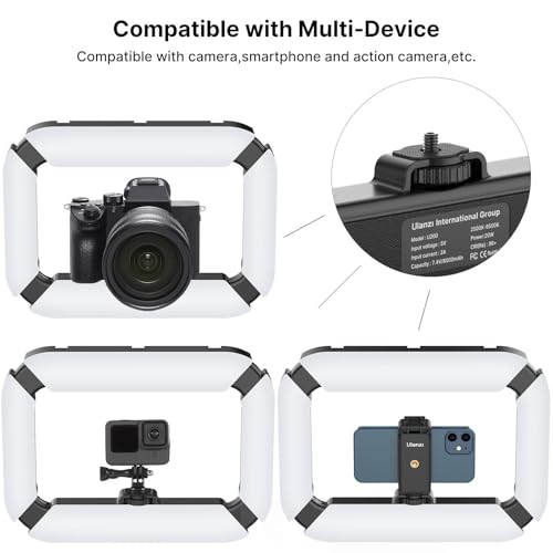ULANZI Smartphone Video Rig with Light, Handheld Cell Phone Stabilizer with Ring Light 8500k Selfie Light for Filmmaking Live Steam Tiktok YouTube Video Recording, 8000mAh Build-in Battery - size: U200 Light