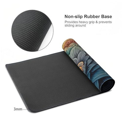 Large Mandala Design Mouse Pad, 35.4 x 15.7 Inch, Non-Slip Extended Gaming Pad, Bohemian Floral Pattern, for Office and Home Use - color: Mandala Pattern