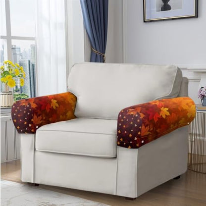 Maple Leaf Sofa Headrest Armrest Cover Set Non Slip Sofa Covers Furniture Slipcovers Soft Breathable Couch Headrest Protector Fade Resistant Print Head Protector Covers - color: Maple Leaf