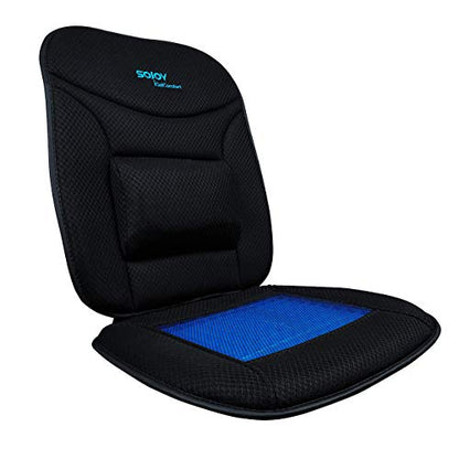 Sojoy Truck Seat Cushion with Firm Lumbar Support,Gel Seat Pad with Upper Lower Back Support Pillow for Office,Car,Truck, Pain Relief Coccyx Seat Cushion