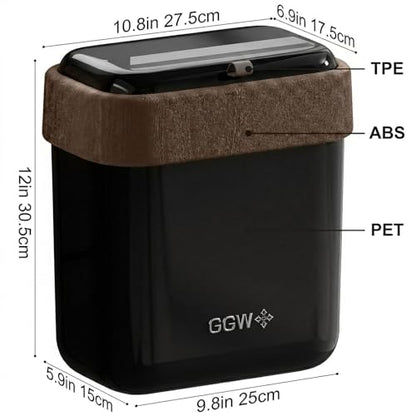 Large 3.9 Compost Bin Kitchen with Lid, Under Cabinet Waste Bin for Kitchen Cupboard, Reusable Waste Container for Office, Bathroom, Bedroom, Black - color: Black