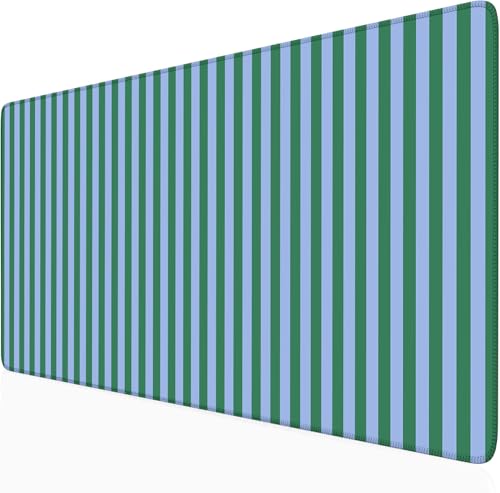 Green Teal Striped Desk Mat Cute Pastel XXL Large Gaming Mouse Pad Desk Pad Kawaii Aesthetic Home Office Decor Cozy Keyboard Laptop Computer Mat - color: A6- Green Teal