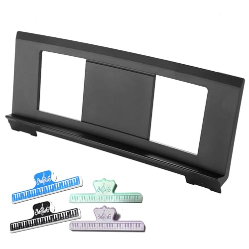 Original Large Music Stand. Compatible with Yamaha PSR/YPT/KB/P/DGX Series Keyboard Music Score Stand, Keyboard Sheet Music Stand with 4 Music Book Clip - color: Black, size: 4 Music Book Clip