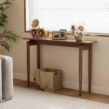 AQIMUELE Wood Console Table Walnut Entryway Table, Thin Console Table, Sofa Tables for Living Room (47.2'') - color: Walnut, size: 47.2"W x 11.8"D x 29.9"H