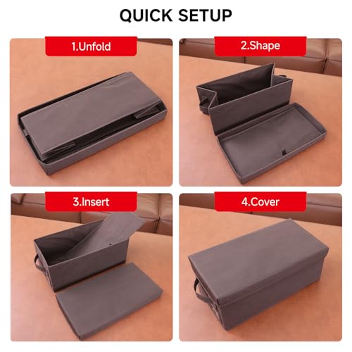 DVD Storage Box 4 Pack – Brown Sturdy Media Organizer with Lids, Holds 25 Standard DVD Cases Each, Stackable Storage Bin for DVDs, CDs, Video Games, and Discs - size: 4Pack