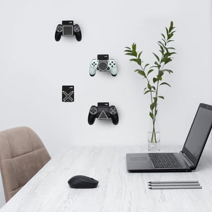 HL127 Headphone Holder Hanger for Desk, Include Adhesive Strips/Screw, Universal Headset Stand for PS4/PS5/Xbox/PC/Mac/Headphones Game Controller Hanger - style: Square