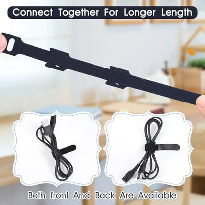 MVYC 200PCS Reusable Cable Ties Wire Ties Cord Organizer Cable Organizer Adjustable Cable Management Black 4+6+8+10 inch - size: 4+6+8+10 Inch (Black)