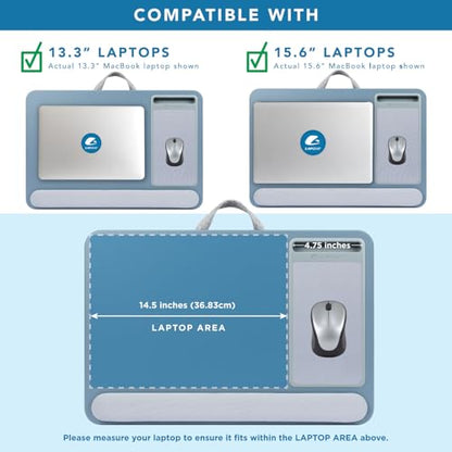 LAPGEAR Home Office Pro Lap Desk with Wrist Rest, Mouse Pad, and Phone Holder - Slate Blue - Fits up to 15.6 Inch Laptops - Style No. 91623 - color: Slate Blue, size: Home Office Pro W/Wrist Rest