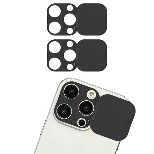 Camera Lens Cover Compatible for Phone 16 Pro/16 Pro Max/15 Pro/15 Pro Max/14 Pro/ 14 Pro Max Privacy and Security Protector, Strong Adhesive, Black (2 Pack)