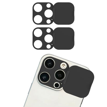 Camera Lens Cover Compatible for Phone 16 Pro/16 Pro Max/15 Pro/15 Pro Max/14 Pro/ 14 Pro Max Privacy and Security Protector, Strong Adhesive, Black (2 Pack)