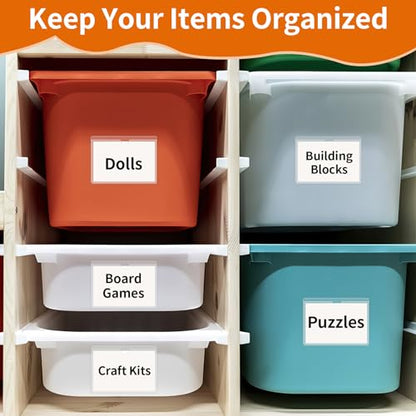 44 Pack Labels for Storage Bins, 3×5 Inches Index Card Holder Organizer, Clear Adhesive Pockets, Plastic Label Holders for Tote Library Card Bins Box Drawer Classroom Organization - size: 3×5 inch
