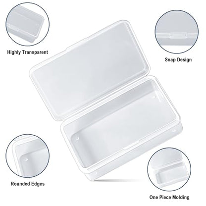 Blank Card Case, 8 Pack Clear Plastic Card Deck Box, Snaps Closed - Storage Box for Base Ball Trading Cards, Business Cards & More - color: 8 PCS Clear