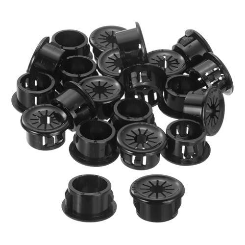 uxcell 30Pcs Cable Grommets, Snap Bushing Grommet for Holes with 0.63"(16mm) Mounting, Round Nylon Snap in Cable Desk Grommet for Cables and Cords Management, Black - size: 16mm