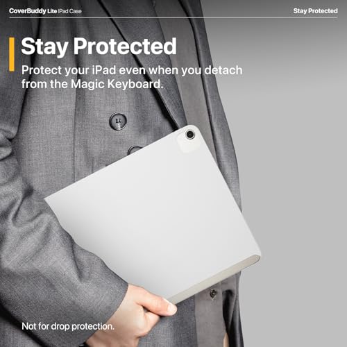 MAGEASY CoverBuddy Lite for M3/M2 iPad Air 13" (2024-2025-2025) - iPad Air Case Compatible with Magic Keyboard - White (1.2) - color: White, size: M2/M3 iPad Air 13"