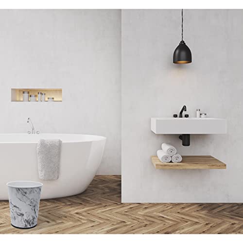 Bath Bliss 5 Liter Small Wastebasket | 2 Pack | Round Open Top | Trash Can | Bathroom | Bedroom | Kitchen | Office | Dorm | Disposal Waste Bin | Garbage | Marble - color: Marble, size: 2 Pack