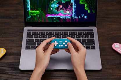 8Bitdo Zero 2 Bluetooth Gamepad Keychain Sized Mini Controller with Mobile Clip for Switch, Windows, Android (Turquoise Edition) - color: Turquoise