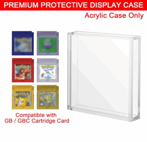 1PC Clear Acrylic Game Cartridge Case Protector Box Compatible with Nintendo Game Boy Color, 3mm Thick Dustproof Wall Storage Holder Protective Game Cartridge Display Case (Case Only)