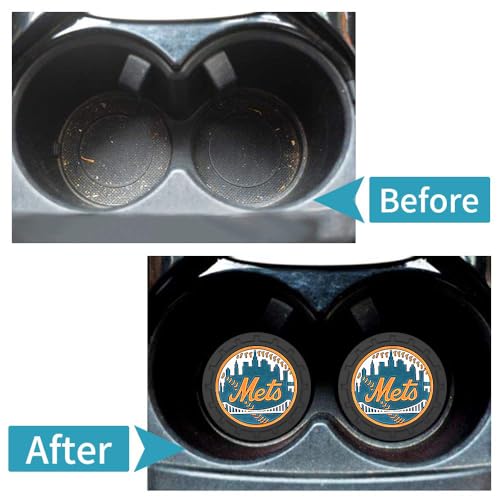 Car Cup Holder Coasters for New York Met Baseball Fans, Met Car Coasters for Cup Holder Insert Silicone Non-Slip - color: 11m12ets