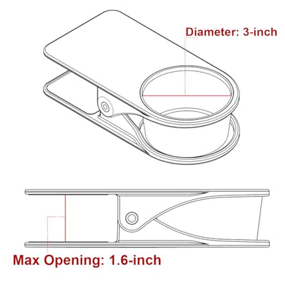 YOY Drink Cup Holder Clip - Table Desk Side Water Glass Beer Bottle Beverage Soda Coffee Mug Holder Cup Saucer Clip Design for Home Office, Black - color: Black, size: 1 Pack