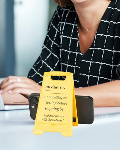 Funny Desk Shelf Decor, Dac Noun Calling Texting Mini Desk Sign | Dac Noun Calling Texting Sign, Funny Shelf Sign, Home Office Decor, Mini Desk Sign - style: Audacity