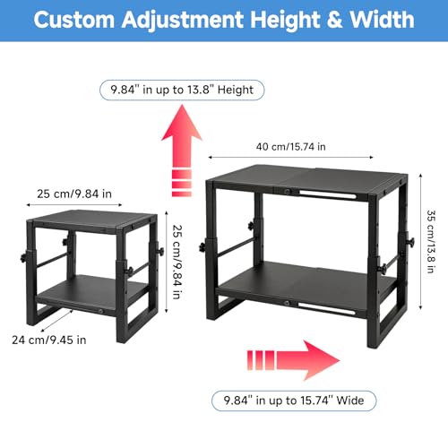 Locker Organizer Shelf, Adjustable Width and Height, Stackable Metal Locker Shelf,Locker Organizer Shelves Ideal for School, Office,Gym Lockers