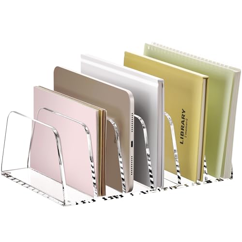 YUXUN Desk File Organizer,6-Section Acrylic Desk Organizer,Vertical File Sorter Holder Organization for Office School & Classroom (Clear - 1Pack) - style: 6-Section,A5