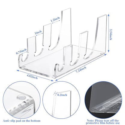Domensi 2 Pcs Acrylic 3 Tier Plate Stands for Display Clear Dinnerware China Display Dish Stand Organizer Plate Racks for China Place Setting Holder for Plates Platters