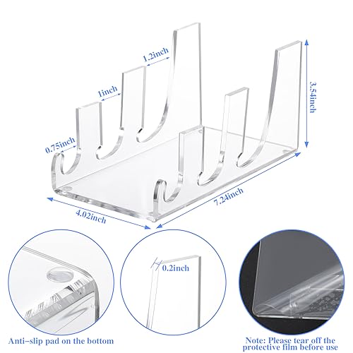 Domensi 2 Pcs Acrylic 3 Tier Plate Stands for Display Clear Dinnerware China Display Dish Stand Organizer Plate Racks for China Place Setting Holder for Plates Platters