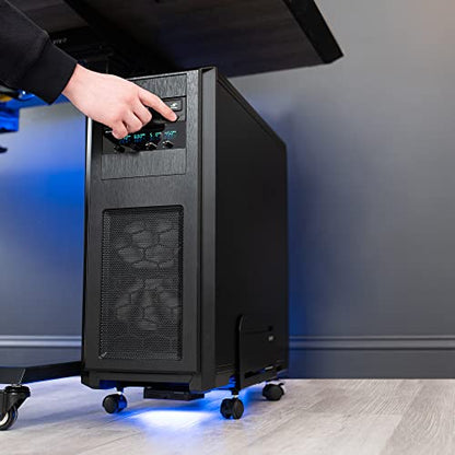 VIVO Large Computer Tower Desktop ATX-Case, CPU Steel Rolling Stand, 7.8 to 14 inch Wide Adjustable Mobile Cart Holder with Locking Caster Wheels, Gaming PC Holder, Black, CART-PC01L - style: Full Tower Cart
