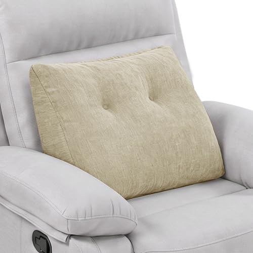 Back Support Pillow for Recliner Soft Dual Layer Lumbar Support Pillow with Shredded Memory Foam Ergonomic Orthopedic Couch Lumbar Cushions for Elderly Lower Back Pain Relief Khaki - color: Khaki