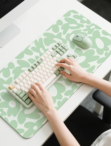 Cute Aesthetic Sage Green Keyboard Computer Desk Mat Pad Cute Sage Green, Desk Matt for Desktop, Keyboard Mats for Desk (31.5" x 15.8") - color: Sage Green