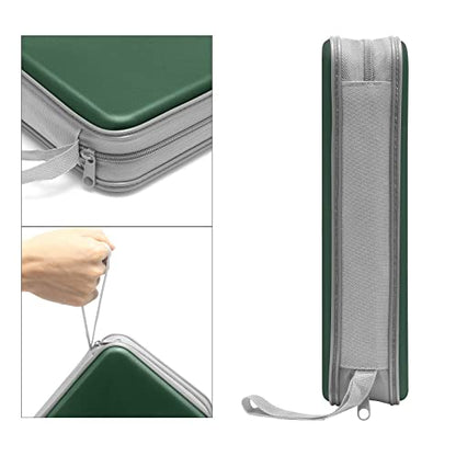 Siveit CD/DVD Case Holder, 80 Capacity Hard Plastic Disc Cases Storage Binder for Car, Home, Office, Travel (Dark Green) - color: Dark Green