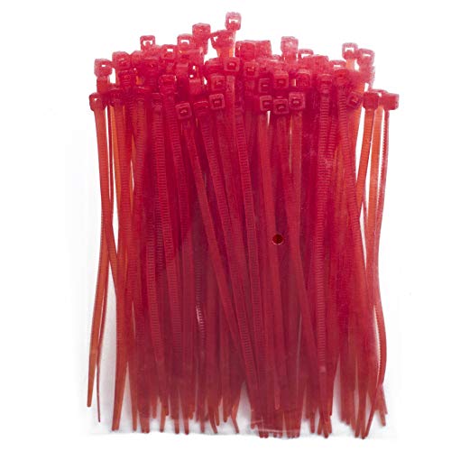 4 Inch Zip Ties (Tying Length 2.8"), 300pcs Nylon Cable Ties RED - color: Red 300pcs, size: 4 inch