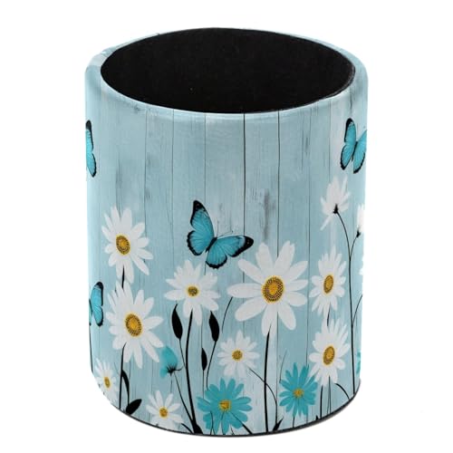 Vintage Farmhouse Flowers Pen Holder Pencil Organizer for Desk, 3.1” x 3.1” x 3.9” Pencil Cup Office Supplies, Large Capacity Cute Pen and Makeup Brush Holder for School, Desktop - color: Vintage Farmhouse Flowers