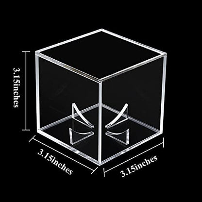 2 Pack Baseball Display Case UV Protected Acrylic Clear Baseball Holder Square Cube Ball Protector Memorabilia Autograph Display Box for Official Size Baseball - size: TWO PACK