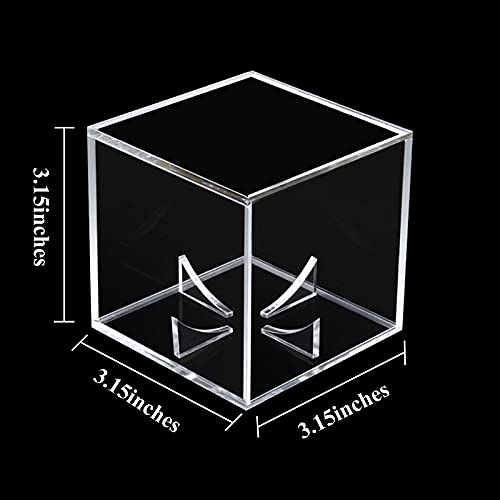 2 Pack Baseball Display Case UV Protected Acrylic Clear Baseball Holder Square Cube Ball Protector Memorabilia Autograph Display Box for Official Size Baseball - size: TWO PACK