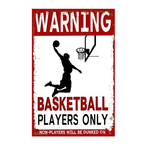 Basketball Locker Decoration - 12x8in Vintage Metal Sign, Ideal Gifts for Teen Boys & Basketball Lovers - color: PM321022, size: 12" x 8"