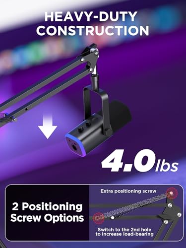 InnoGear Microphone Stand Mic Boom Arm for Blue Yeti HyperX QuadCast S SoloCast Snowball Fifine K669B and other Mic, with Shock Mount Windscreen Pop Filter Mic Clip Holder Cable Ties, Large - size: Large