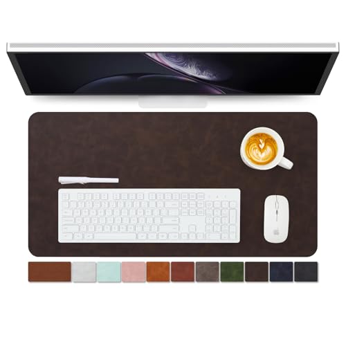 Distressed Leather Desk Mat - Non-Slip PU Desk Pad for Office and Home - Desk Organization and Accessories - Ideal for Large Mouse Pad and Desk Mats on Top of Desks(Espresso,27.6"x 13.8") - color: Espresso, size: 27.6" x 13.8"