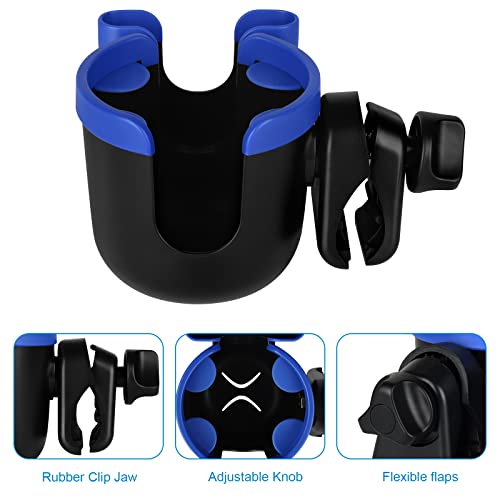 Accmor Stroller Cup Holder with Phone Holder, Bike Cup Holder, Universal Cup Holder for Uppababy Nuna Doona Strollers, 2-in-1 Cup Holder for Walker, Wheelchair, Scooter - color: Mix Blue