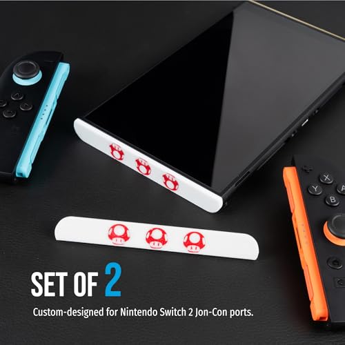 JoyCon Magnetic Dust Cover Compatible With Nintendo Switch 2 – Protective Port Covers, Dust Guard (Set of 2) (Mushroom) - color: Mushroom