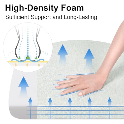 Shinnwa Kitchen Chair Cushions, Non-Slip Dining Chair Cushions with Ties and Machine Washable Cover, 17 x 16.5 x 2in, Off White - color: Off White