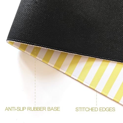 Yellow Striped Desk Mat Cute Pastel XXL Large Gaming Mouse Pad Desk Pad Kawaii Aesthetic Home Office Decor Cozy Keyboard Laptop Computer Mat - color: A2- Yellow