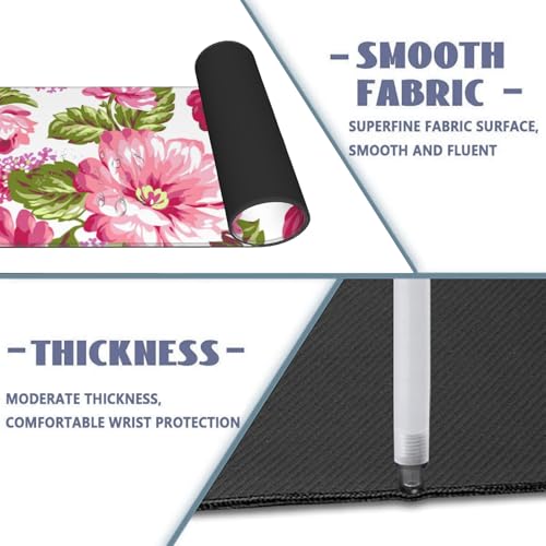 Marble Large Gaming Desk Mat,Rubber Non-Slip Black and White Mouse Pad,31.5x11.8x0.12in Extended Abstract Mousepad,Game Lover Mice Pads Gifts,Office Home Deskmat Decor - color: Marble
