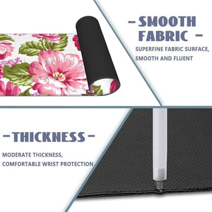 Marble Large Gaming Desk Mat,Rubber Non-Slip Black and White Mouse Pad,31.5x11.8x0.12in Extended Abstract Mousepad,Game Lover Mice Pads Gifts,Office Home Deskmat Decor - color: Marble
