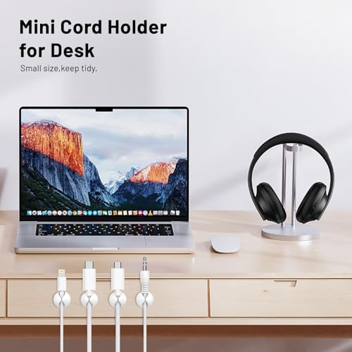 18 Pack Mini Cable Clips, Znben Cord Organizer Holder Adhesive Cord Management Charger Wire Holder Clips for Desk, Home, Office, Car, Cubicle, Nightstand White - color: White, size: Mini
