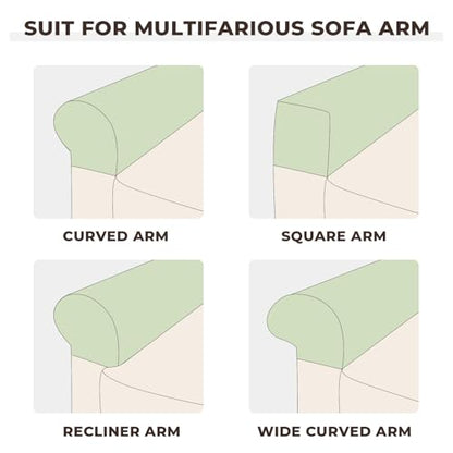 Couch Arm Covers 2 Pcs Sofa Armrest Covers Stretch Couch,Armrest Cover for Chairs Scratch-Resistant Sofa Arm Cover Armchair Slipcovers,Cream - color: Cream, size: 2PC Armrest Cover