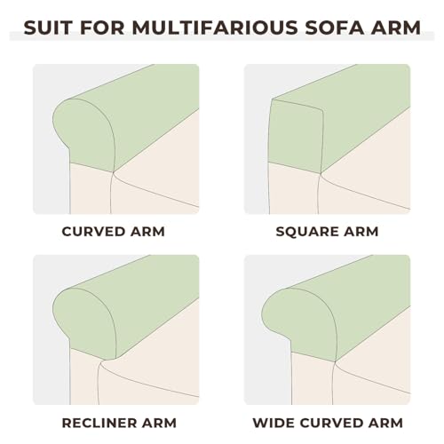 Couch Arm Covers 2 Pcs Sofa Armrest Covers Stretch Couch,Armrest Cover for Chairs Scratch-Resistant Sofa Arm Cover Armchair Slipcovers,Avocado Green - color: Avocado Green, size: 2PC Armrest Cover