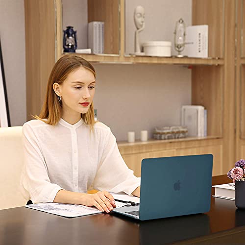 MOSISO Compatible with MacBook Air 13 inch Case M1 2021 2020 2019 2018 Release A2337 A2179 A1932 Touch ID, Plastic Hard Shell Cover&Keyboard Cover for MacBook Air 13.3 inch Case M1, Deep Teal - color: Deep Teal
